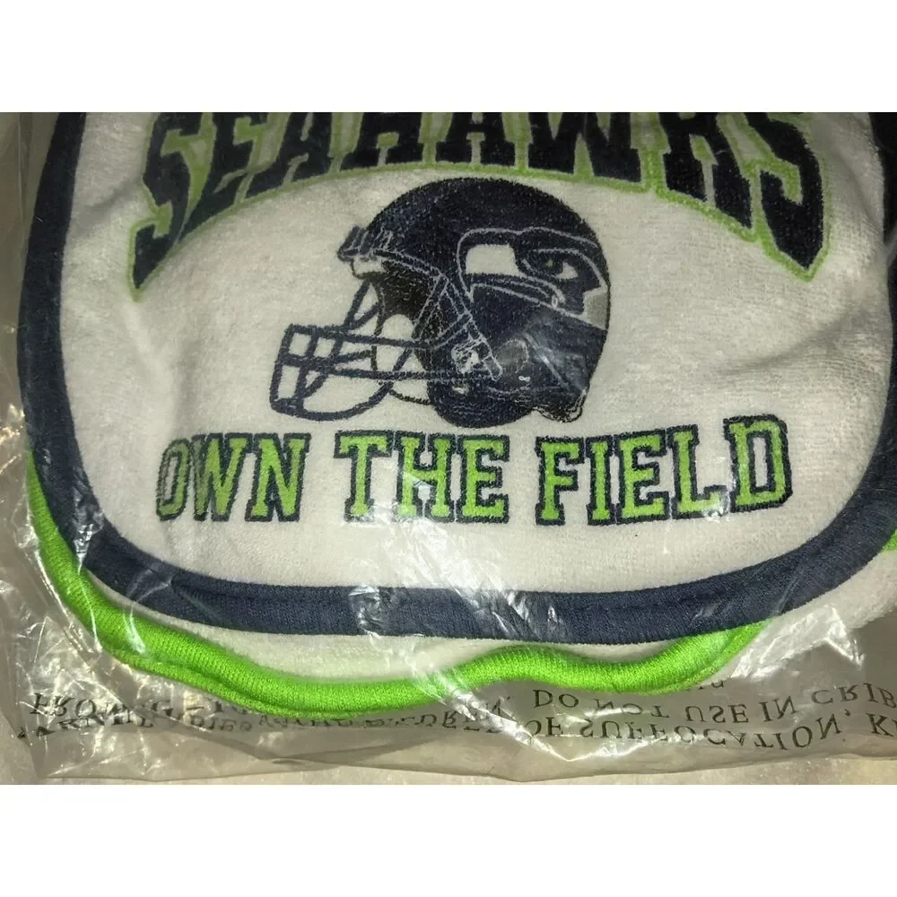 Seattle Seahawks NFL baby bibs and burp cloth